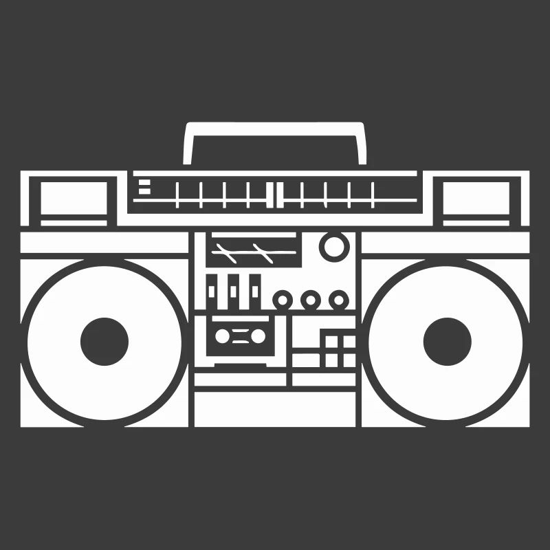 Graphisme rétro Boombox noir & blanc