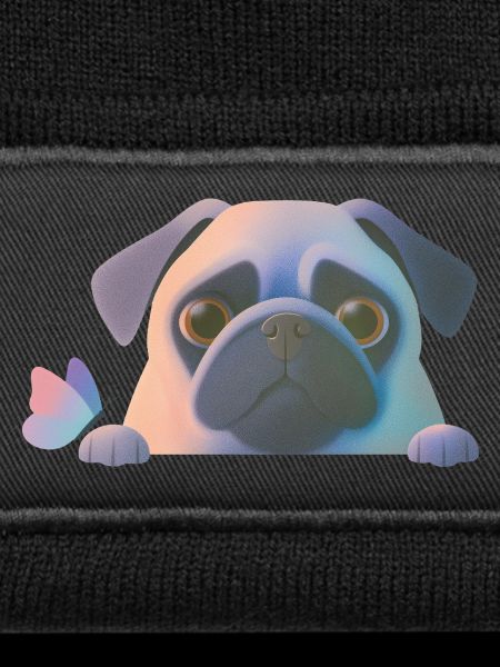 Pug with butterfly