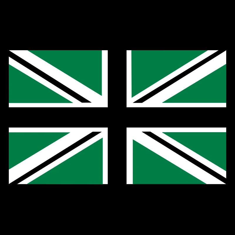 Union Jack | noir-blanc-vert | bannière | drapeau