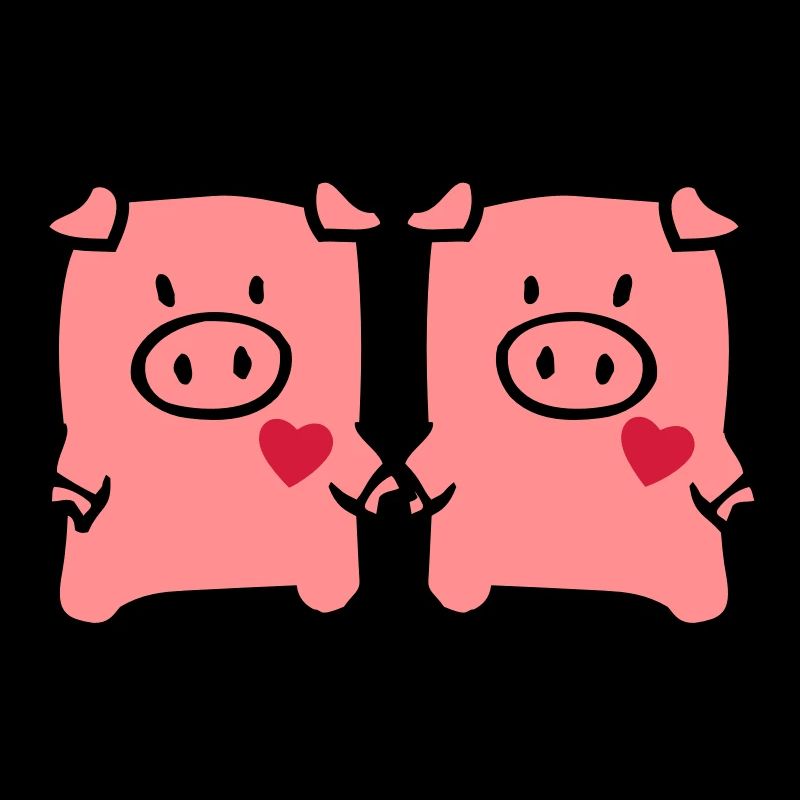 two cute pigs