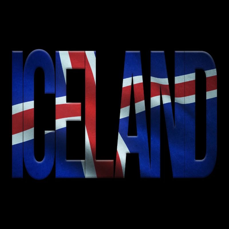 Island Design mit Flaggenmuster