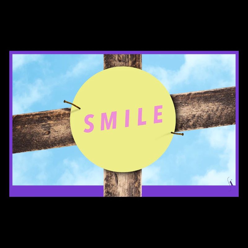 Holzkreuz Smile Kreis