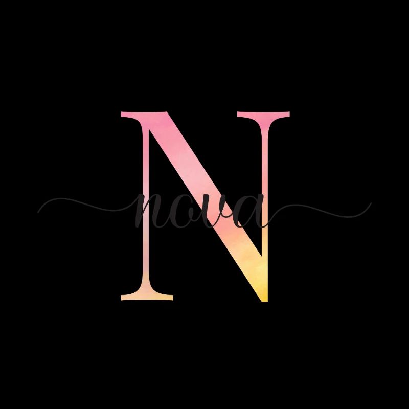 N | Monogramme | Nom | Nova |Aquarelle