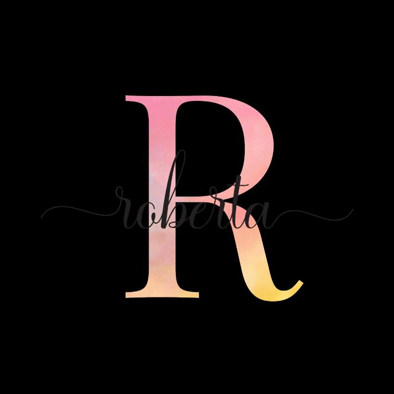 R | Monogramm | Name | Roberta |Watercolor