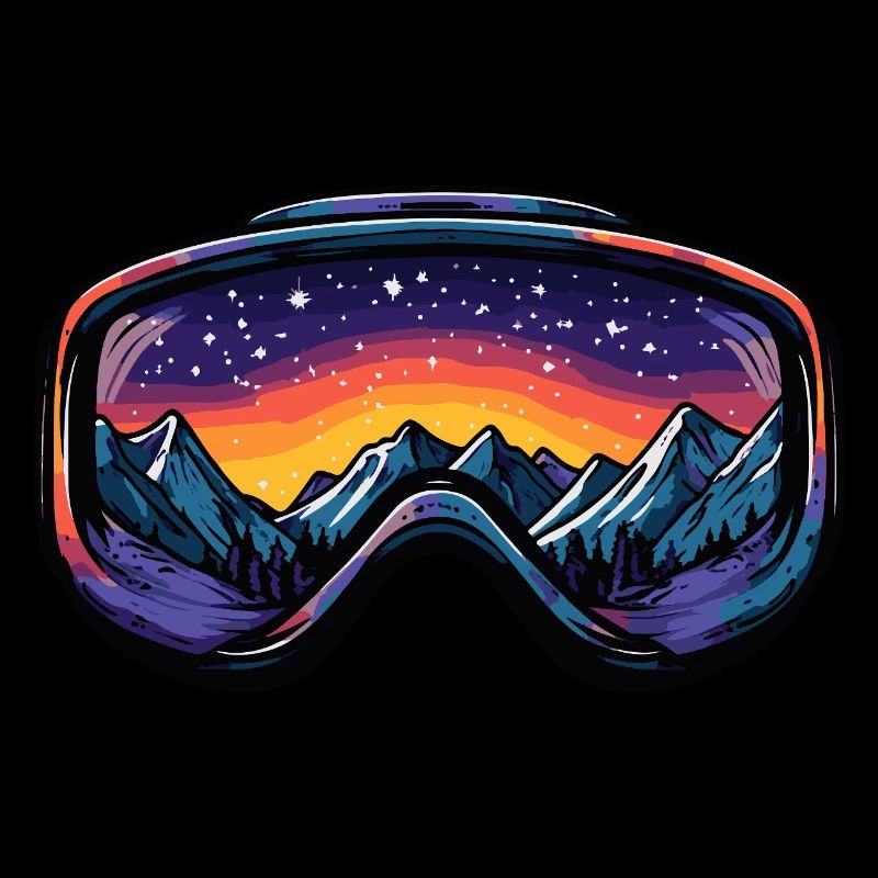 Ski goggles mountains