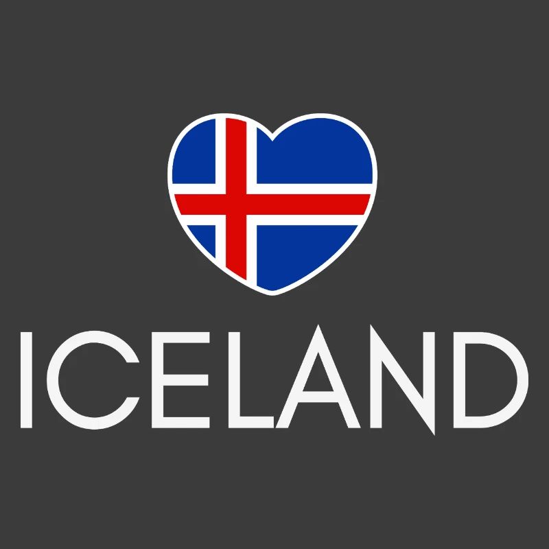 Herz mit isländischer Flagge, isländischer Stolz