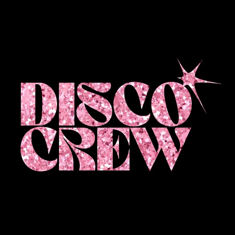 Disco Crew Logo à paillettes roses