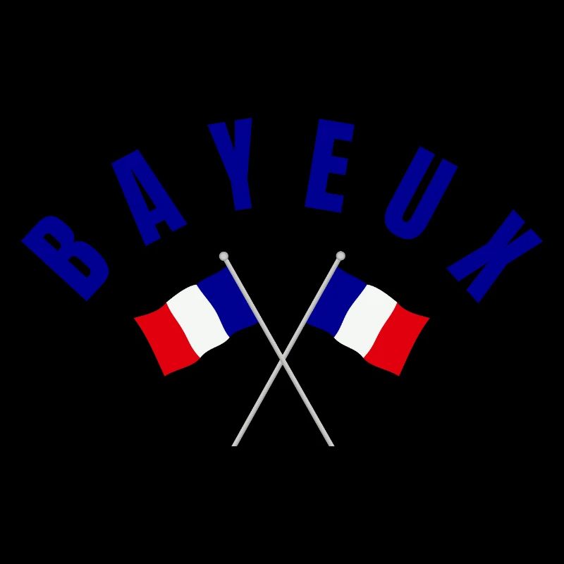 Bayeux Crossed French Flags Emblems