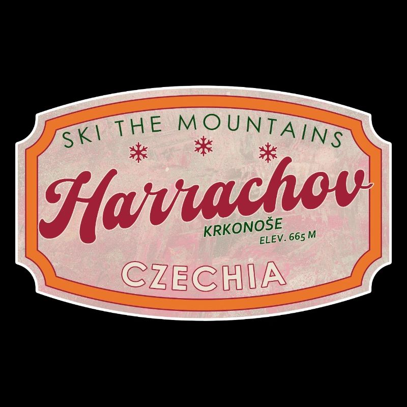 Harrachov Tchèque Label de ski tchèque Rétro
