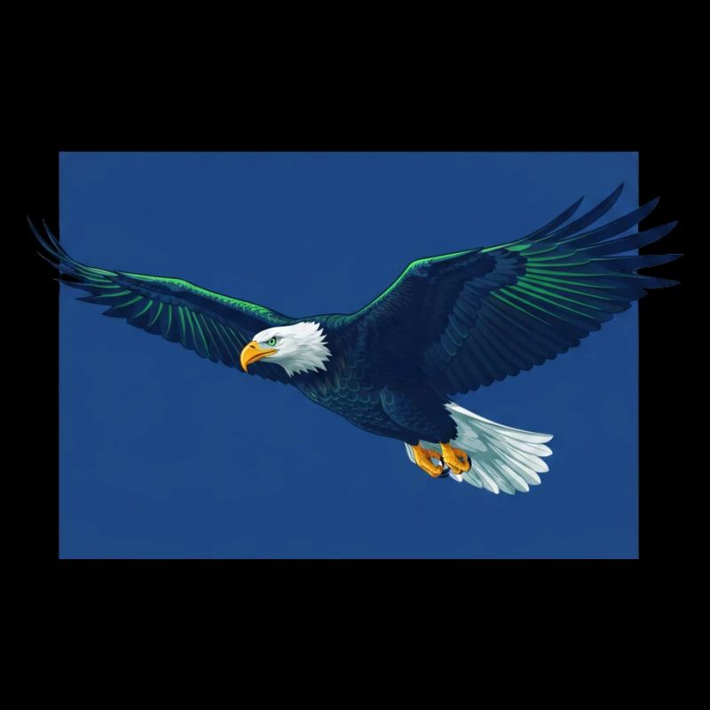 Eagle Flight in Blue Sky, Seattle, Seahawks