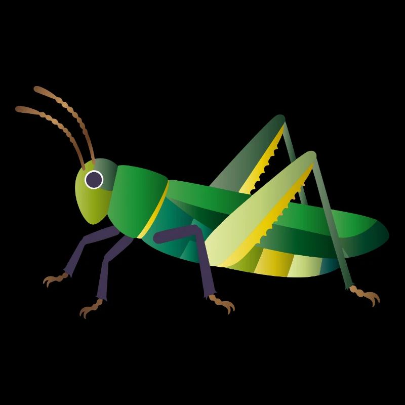 Green grasshopper nature style