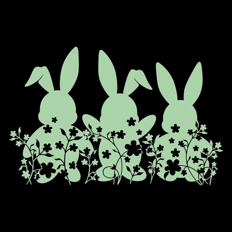 Bunnies Easter Flowers