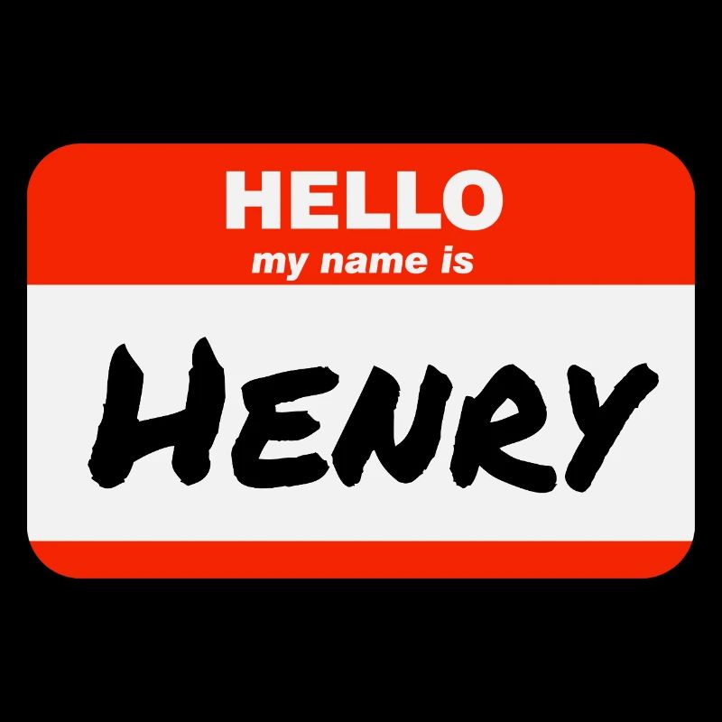 Hello My Name Is Henry Red Label with First Name