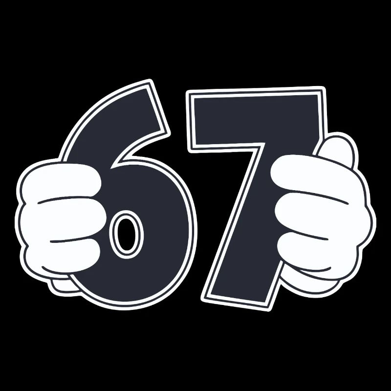 Minimaliste Fun Numéro 67 Conception graphique