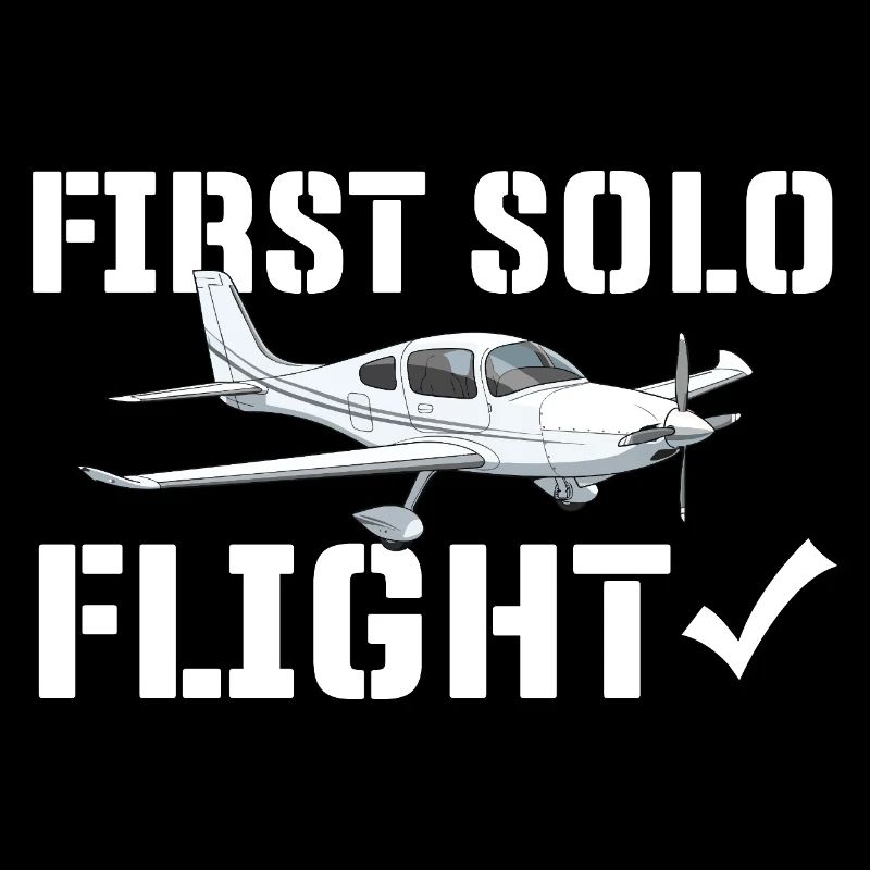 Erster Solo-Flug Humor-Pilotenstudent