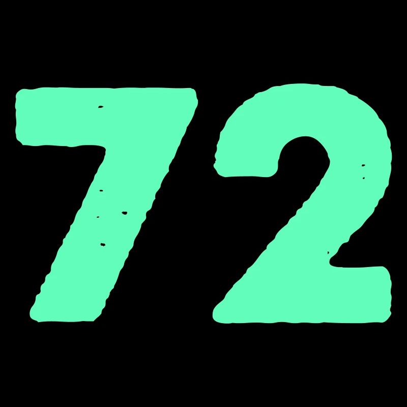 Neon Number 72 Mint Graphic
