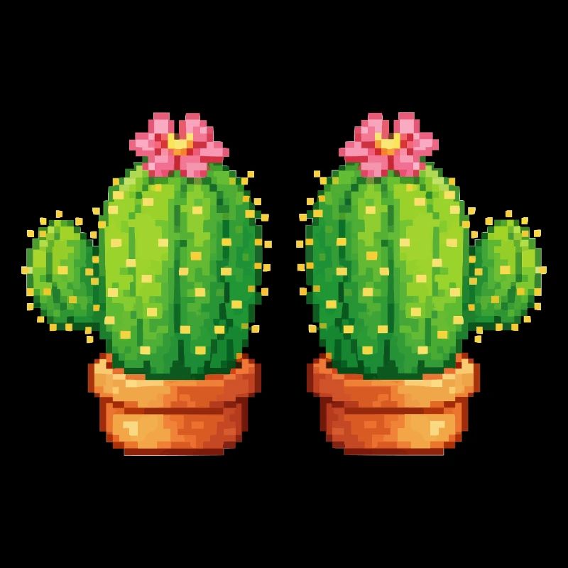 Jumeaux Cactus Pixel dans le pot