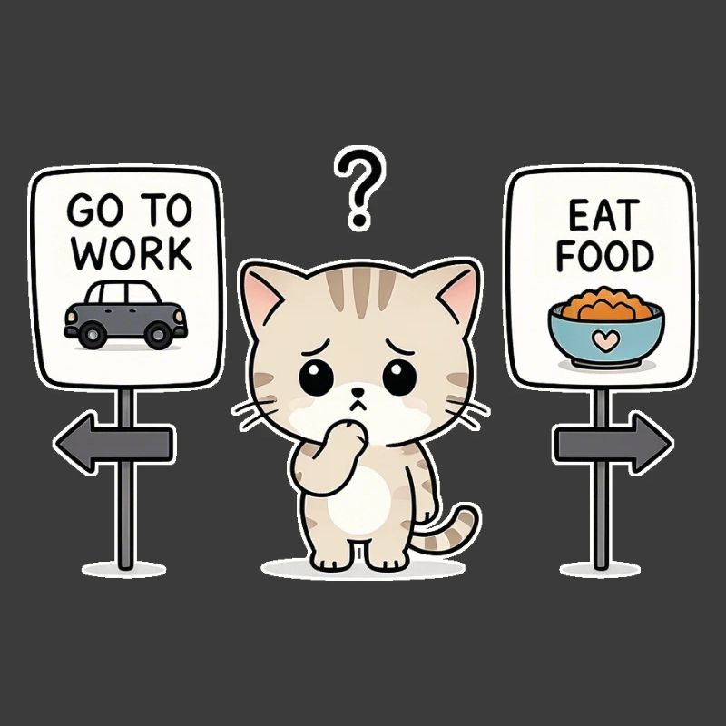 Katzendilemma: Arbeit oder Mahlzeit