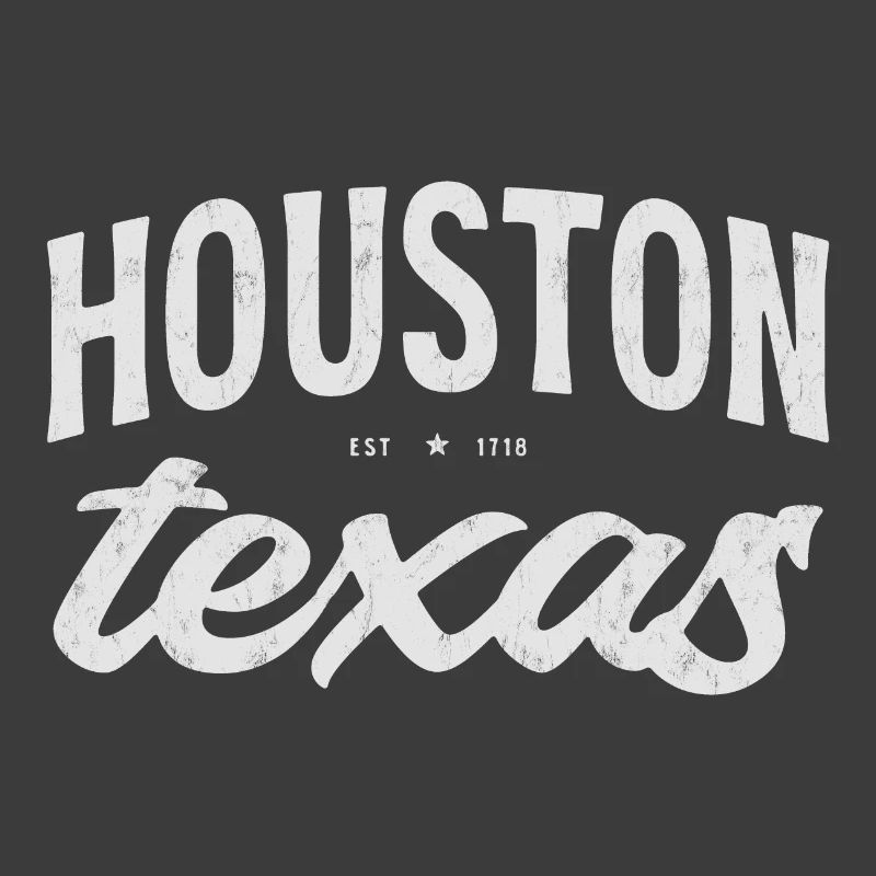 Houston Texas Vintage Script
