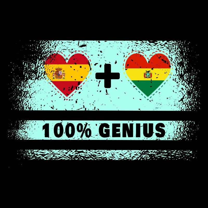 Spain and Bolivia flag 100% genius