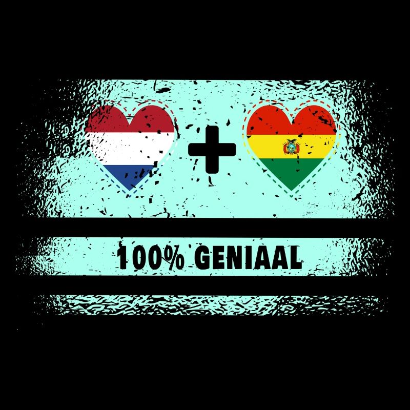 Drapeau 100% Genius de la Bolivie et des Pays-Bas
