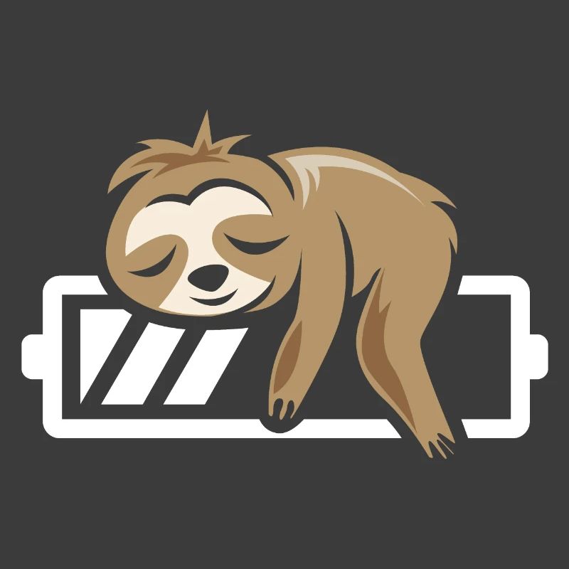 Sloth funny sleeping battery loading icon