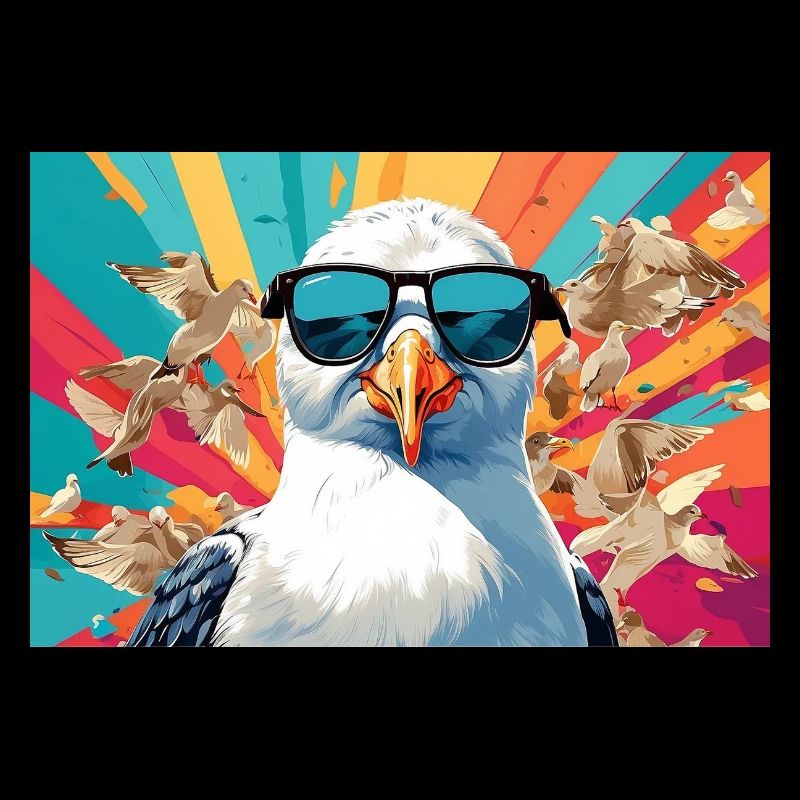 Coole Möwe im Getümmel