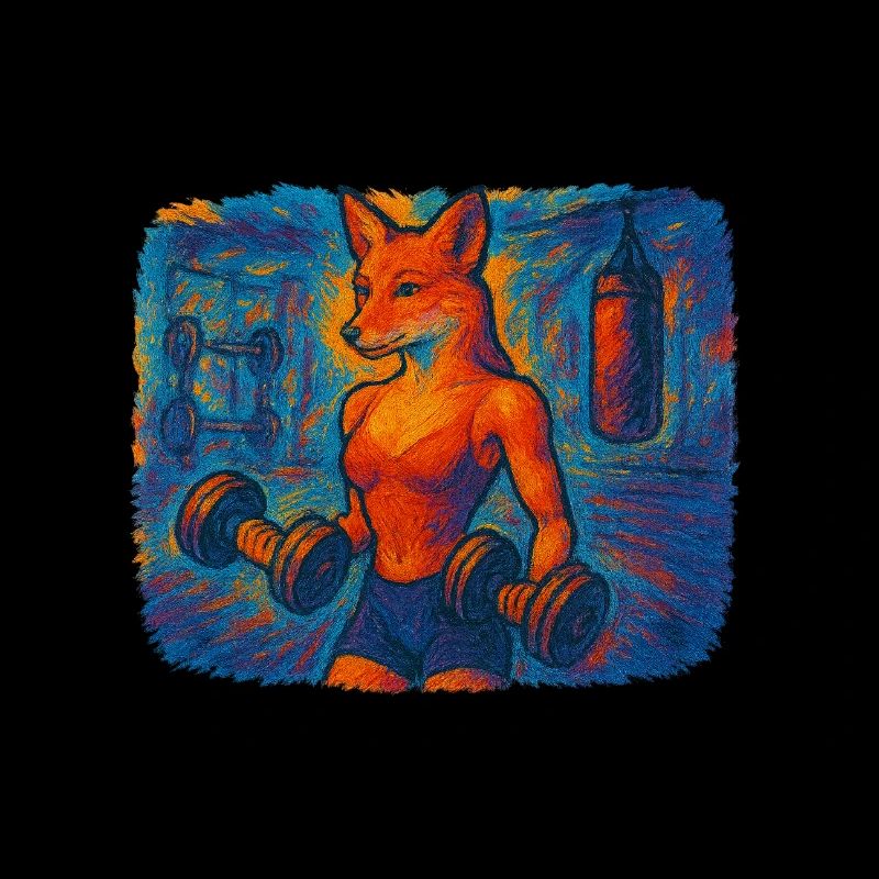 Impressionistischer Fitnessfuchs