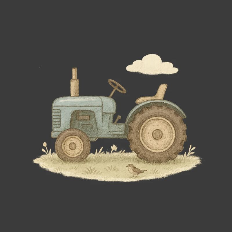 Blauer Oldtimer-Traktor