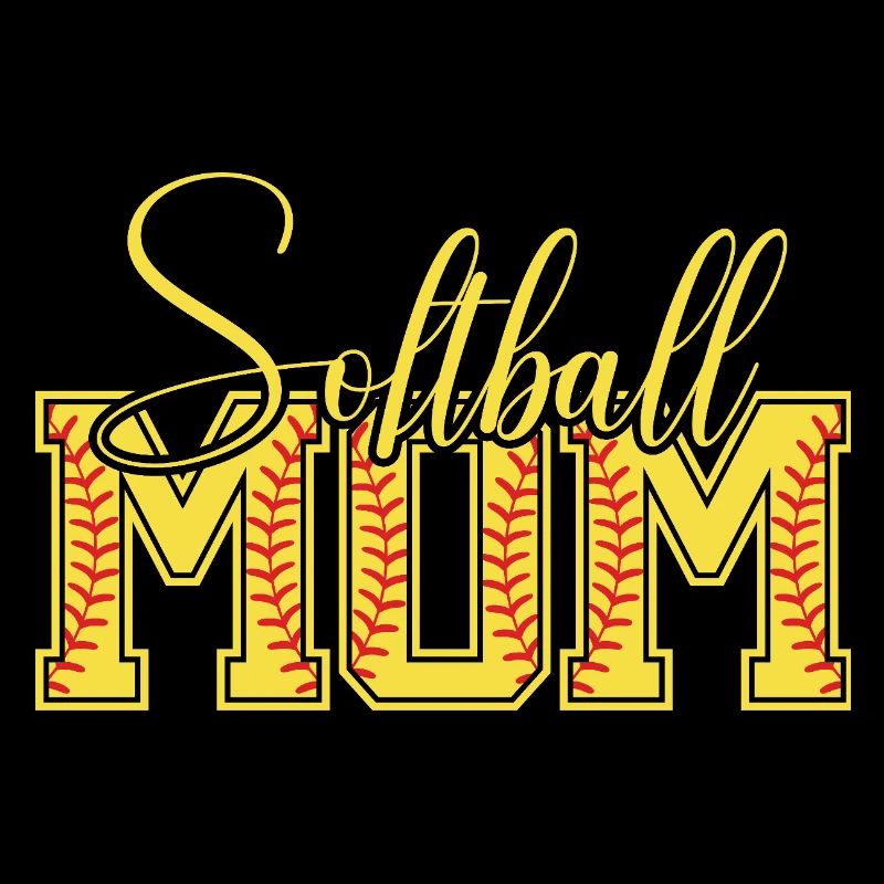 Logo lettré de maman de softball