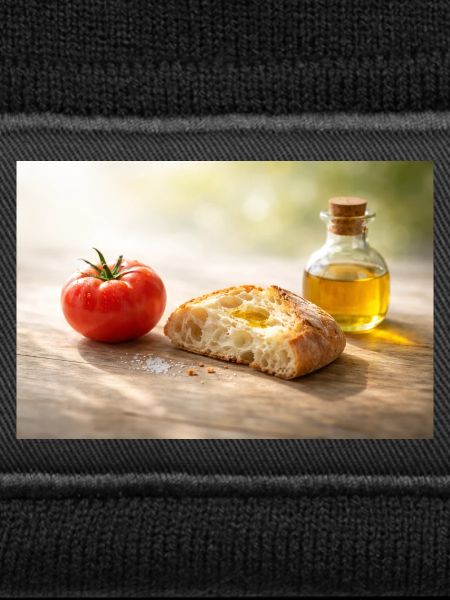 Tomate. Brot. Öl.