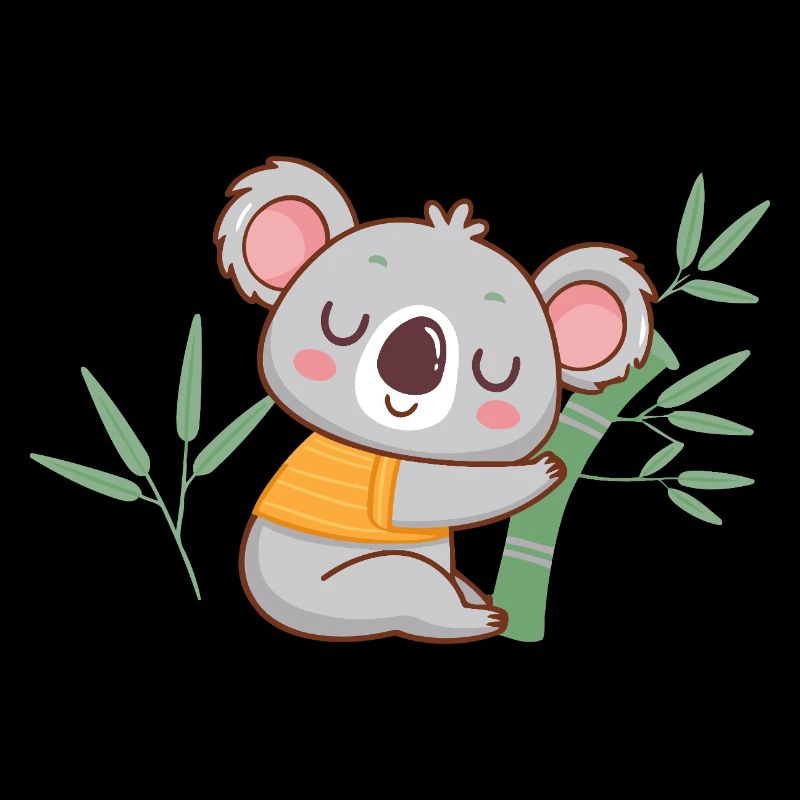 Zen koala on bamboo