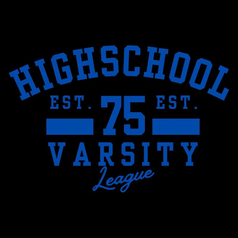 Highschool Varsity Emblem Blue 75