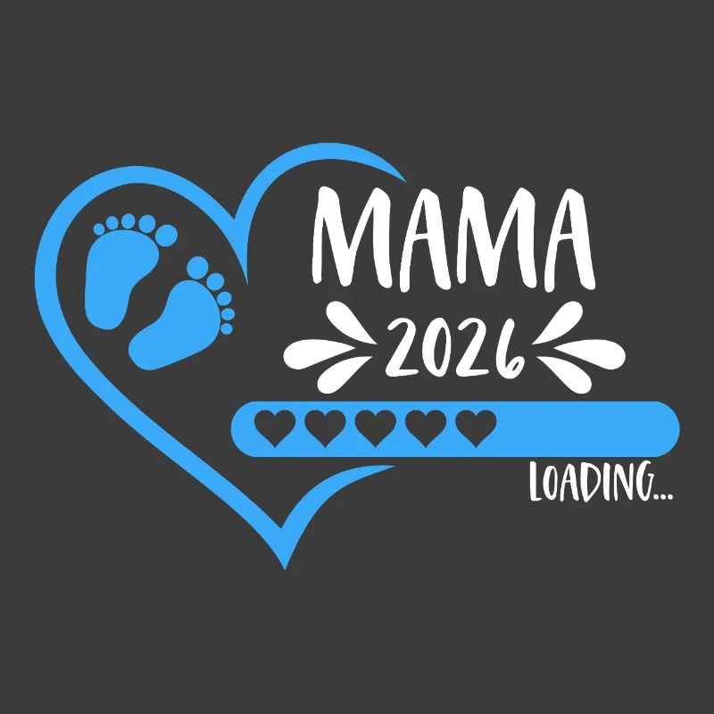 Mama 2026 loading Herz Version Junge blau