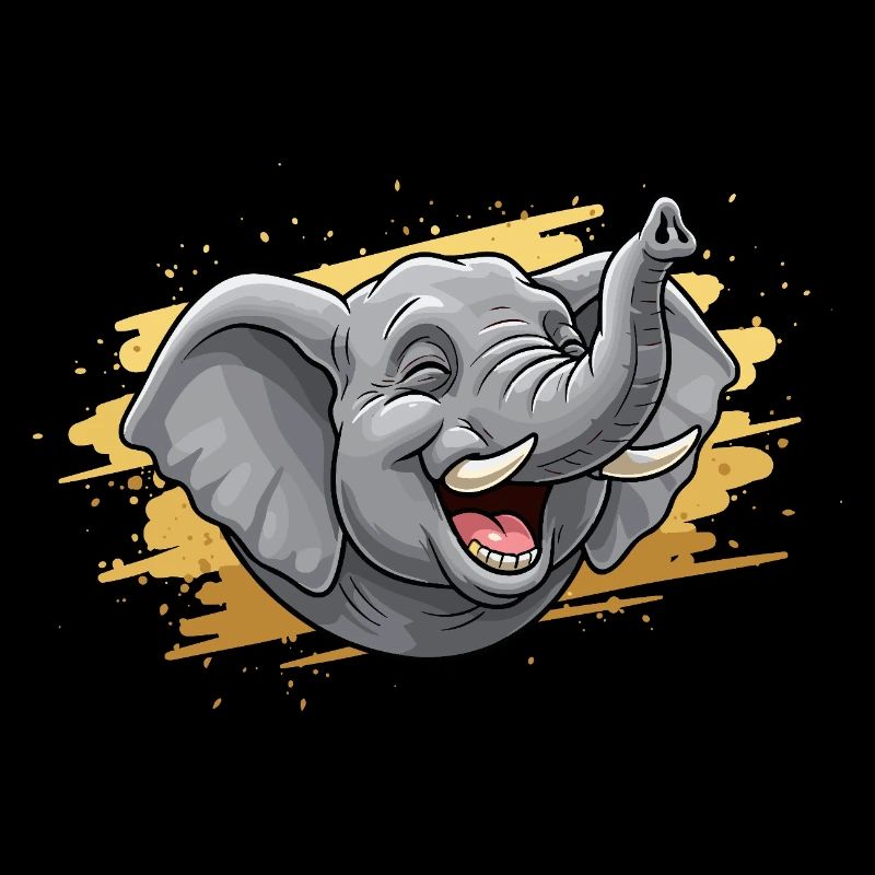 Laughing Elephant Head Comic