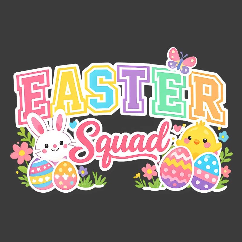 Easter Squad Colorful Eggs Chick
