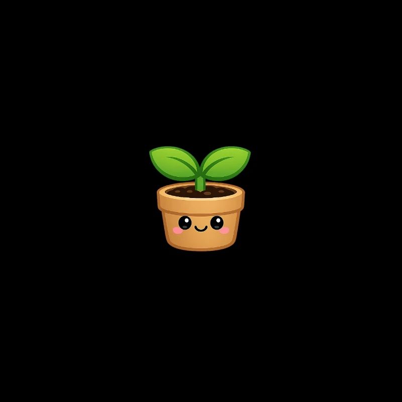 Mignon pot de pousse à la Kawaii