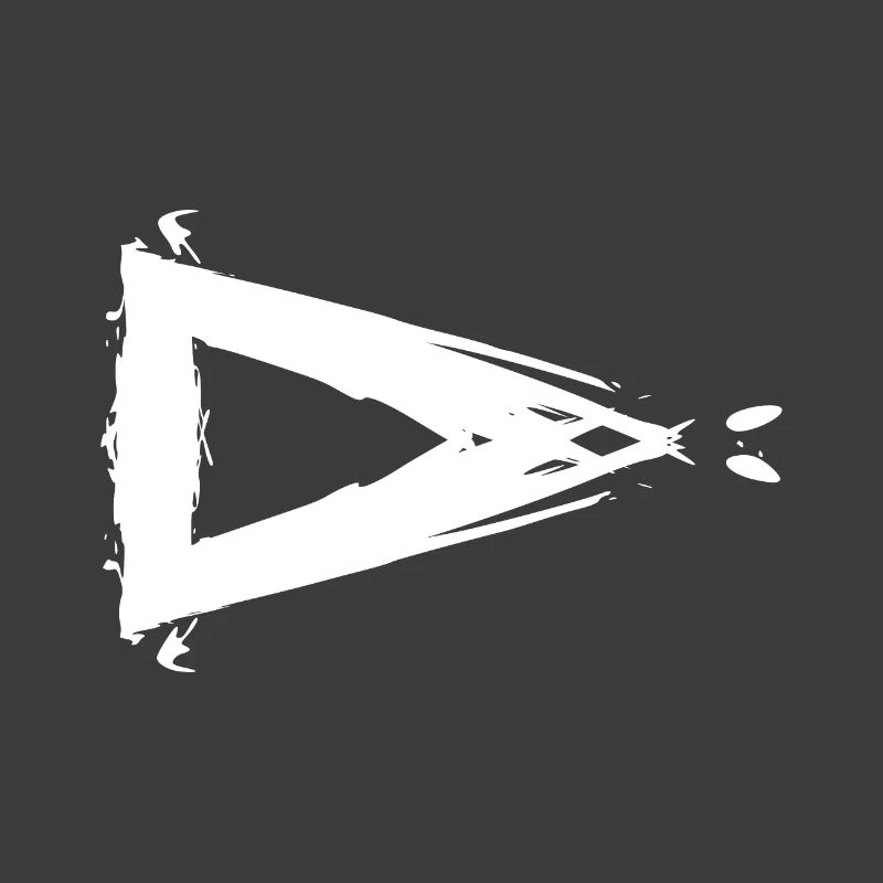 Triangle design brush shape math white