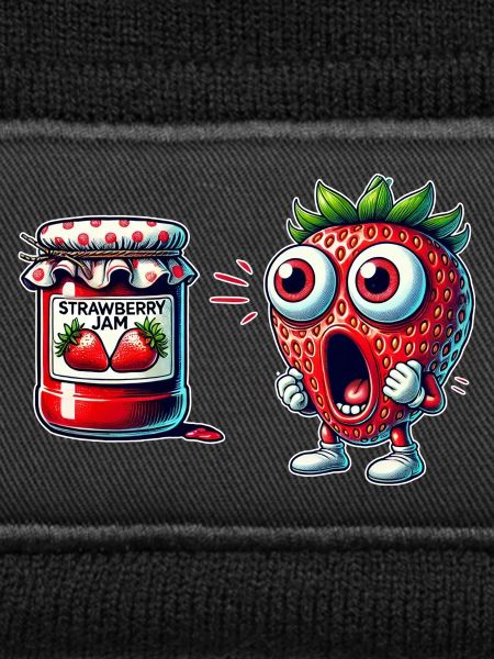Funny strawberry jam design