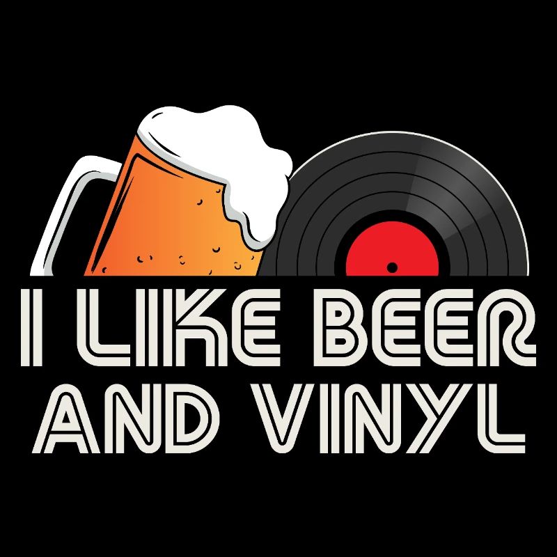 J’aime le design rétro de bière et de vinyle