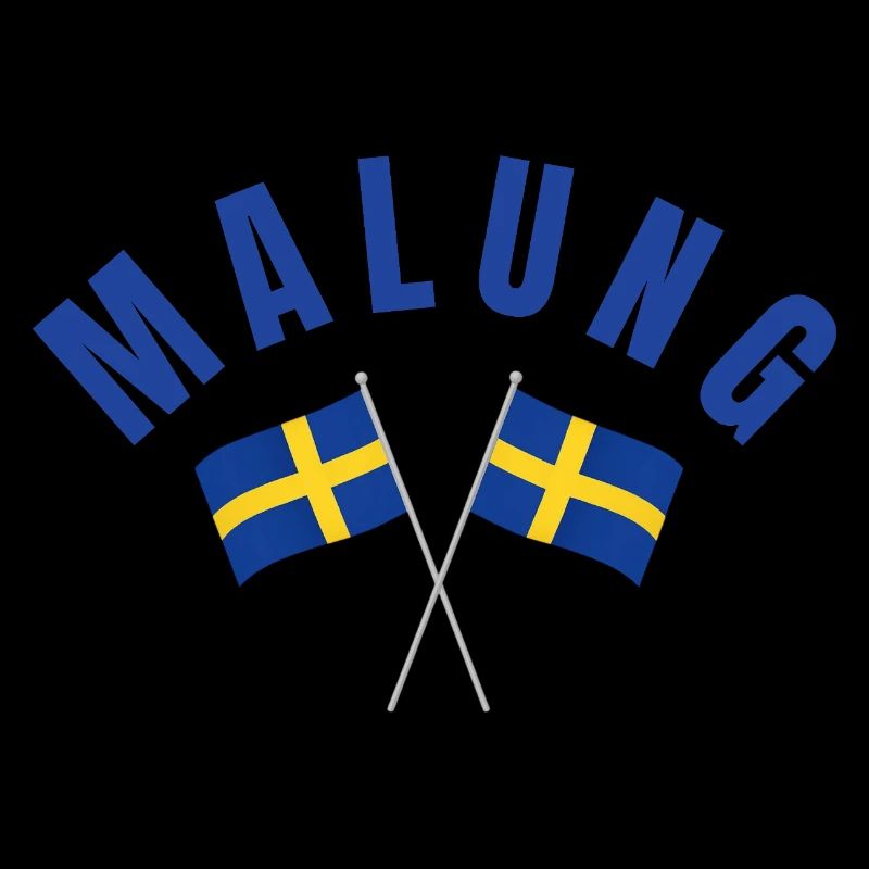 Malung crossed Swedish flags