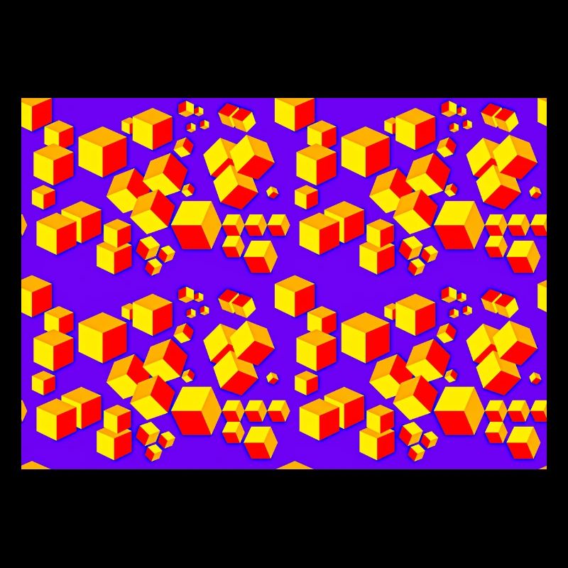 Déco motif cube coloré