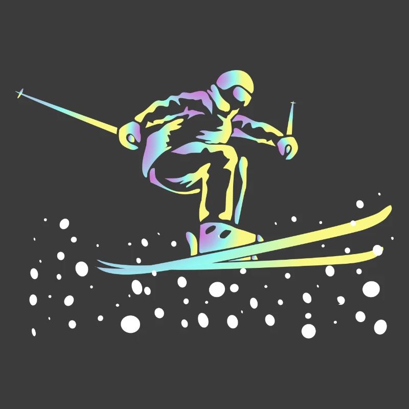 Neon Gradient Ski Jumping