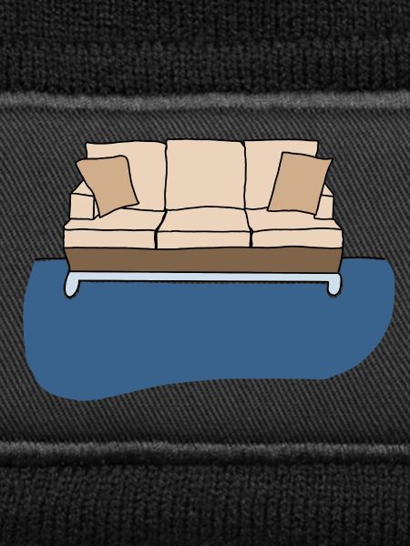 Sofa, bunte Grafik