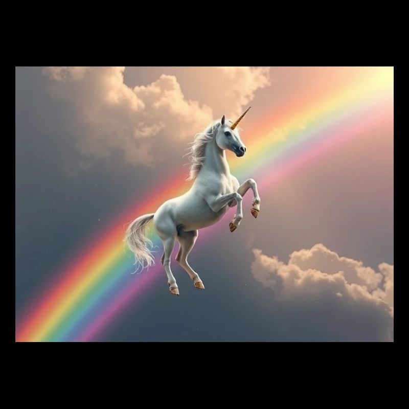 Galaktischer Einhornflug über Regenbogen