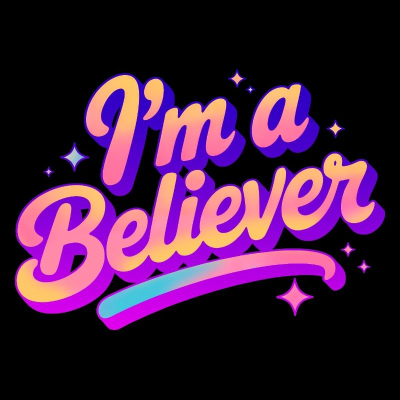 Ich bin ein Gläubiger Glaube Disco Party Design