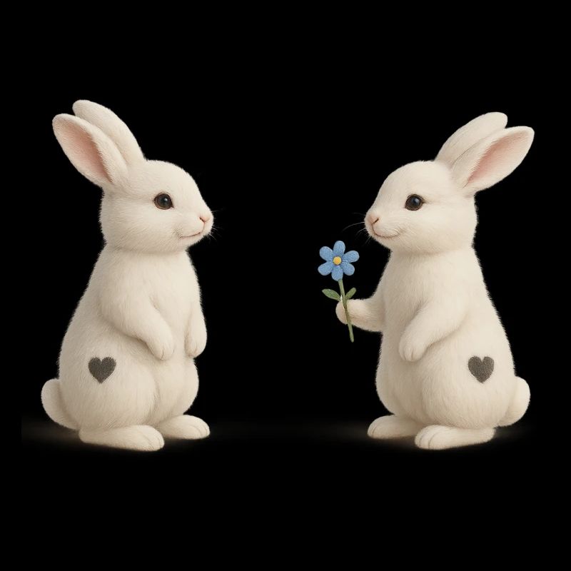 Häschenfreundschaft Blume Herz