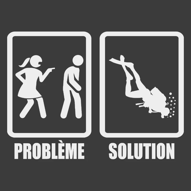 Humour couple problème solution plongée
