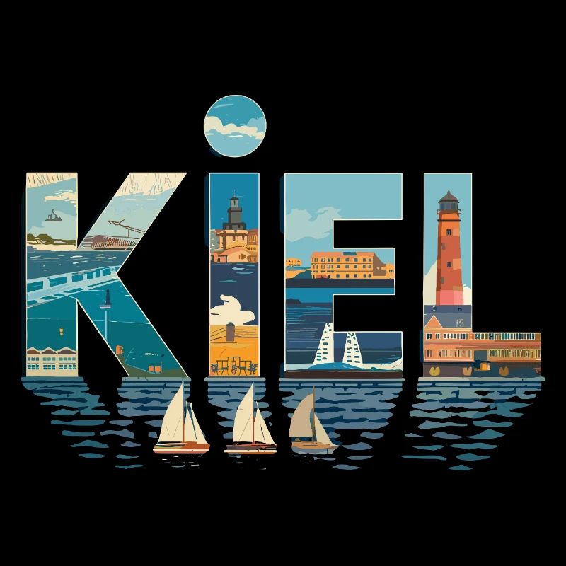  Kiel Hafen Leuchtturm Segelboote Skyline Maritim