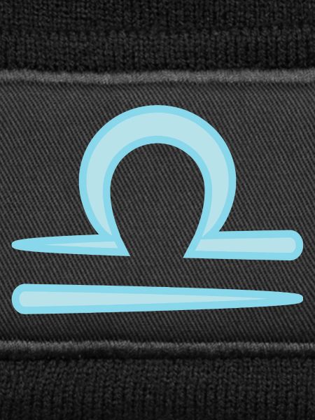 Waagezeichensymbol Pastellblau